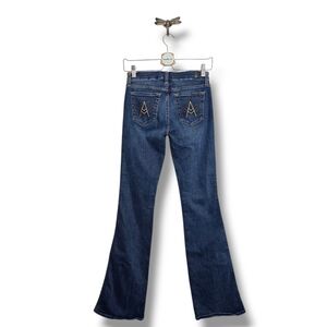 7FAM 'A' Pocket Stretch Jean Bootcut Embroidered Pocket Jean 25 Tall Long